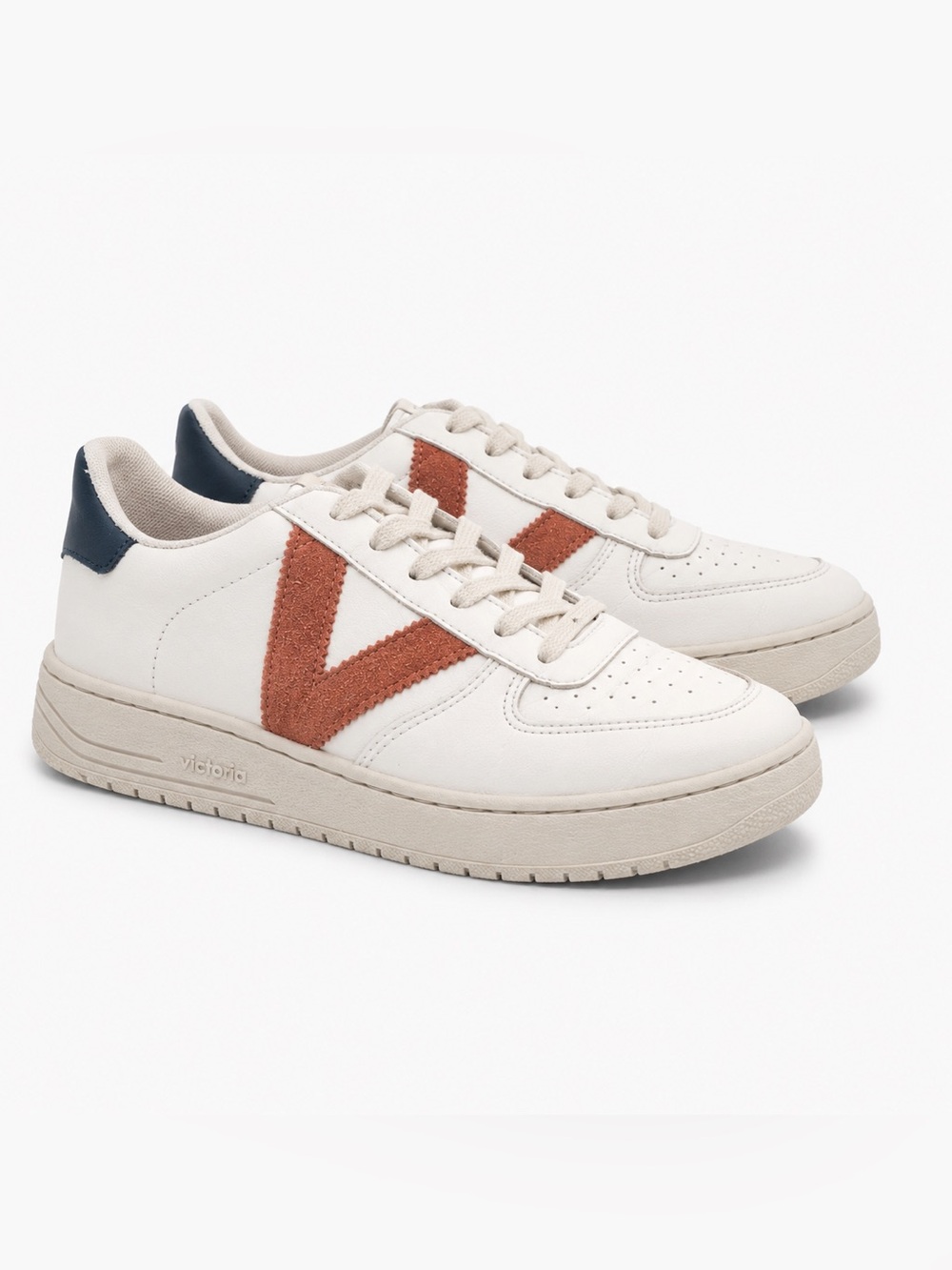 Victoria Spain Leather Sneakers White Brown Casual Trainer EU38 US 8